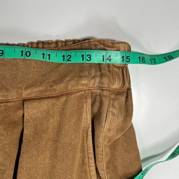 Free People Cool Harbor Wide-Leg Trousers Pants M High-Rise Smocked Tan 275619 - Picture 10 of 15